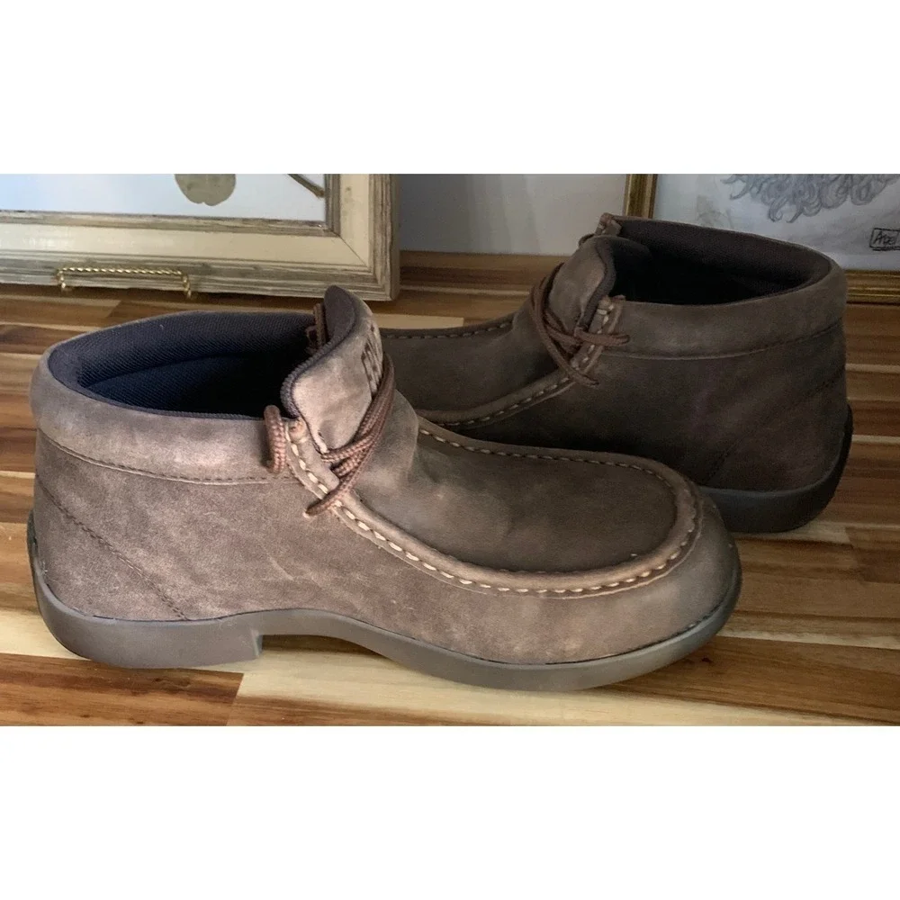 NWOT Frye Brown Leather Chukka Boots Mens 6W Womens 8W Vintage Retro Streetwear